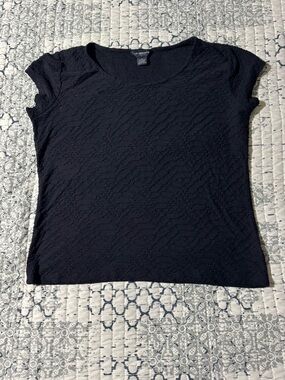 Liz Claiborne Black Textured Top Ladies XL